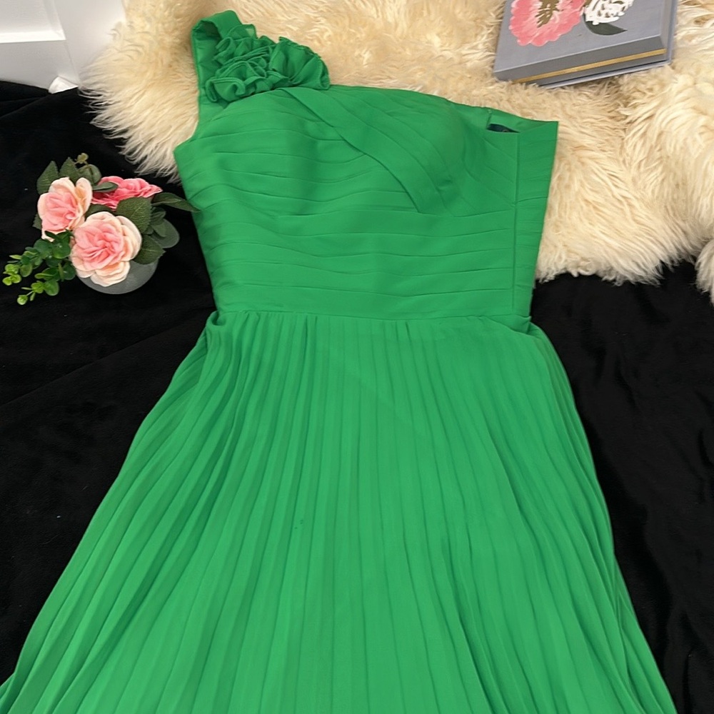 Grace Karin Vibrant Green One-Shoulder Dress